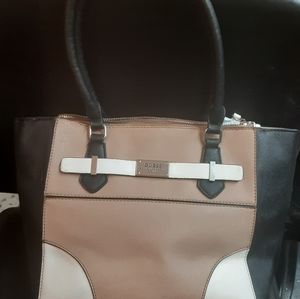 Guess two toned purse, One size poncho with tassel